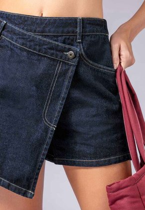 Falda Short Mujer Azul Oscuro Atypical 113743