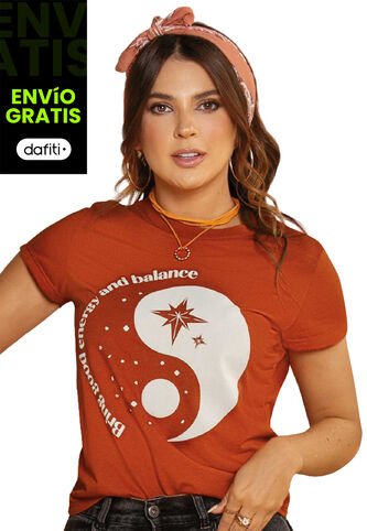 Camiseta Mujer Naranja Atypical 89129 Atypical