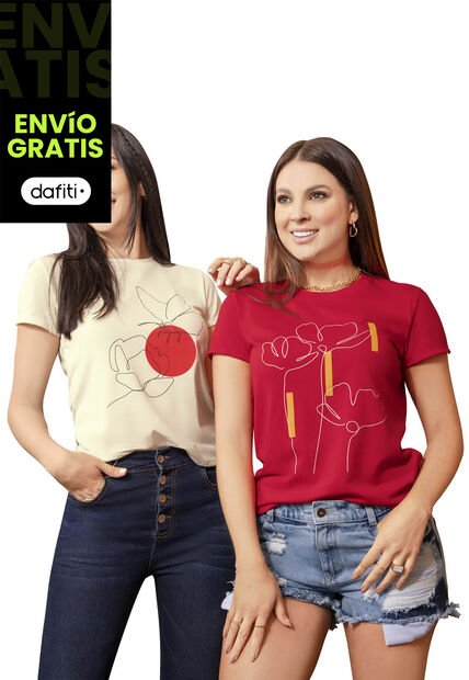 Camiseta Mujer Rojo Atypical 9558
