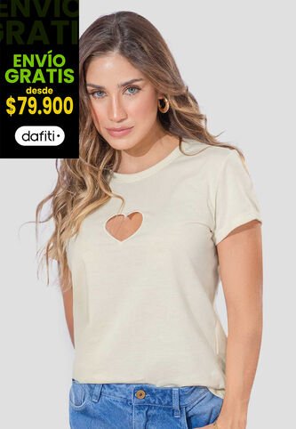 Camiseta Mujer Crema Atypical 111804 Atypical