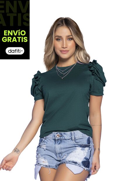 Camiseta Mujer Verde Botella Atypical 32570