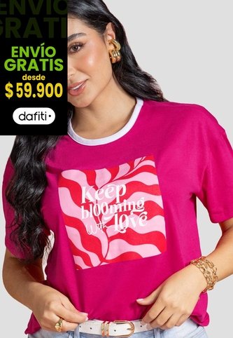Camiseta Mujer Magenta Vivo Atypical 114047 Atypical
