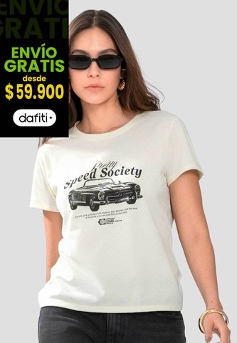 Camiseta Mujer Crema Atypical 114509 Atypical