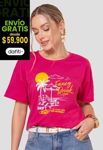 Camiseta Mujer Magenta Vivo Atypical 113628 Atypical