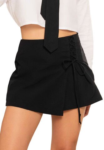 Falda Short Mujer Negro Atypical 2707 Atypical