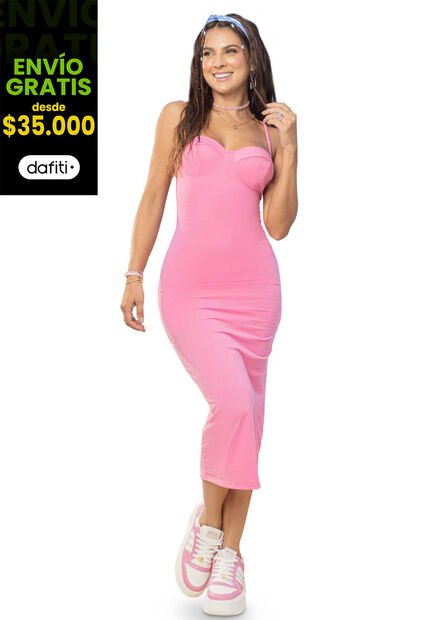 Vestido Mujer Rosa Atypical 5519
