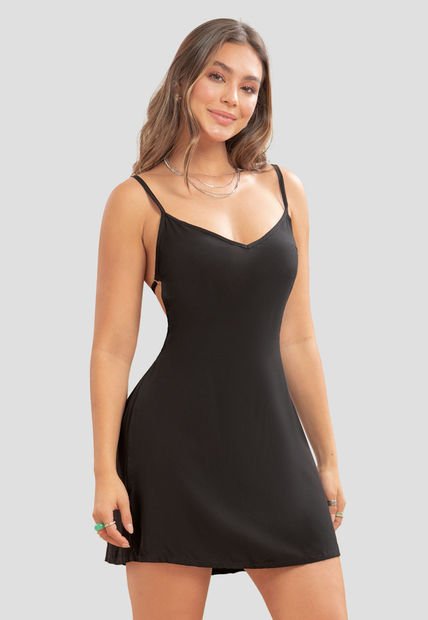 Vestido Corto Mujer Negro Atypical 105695