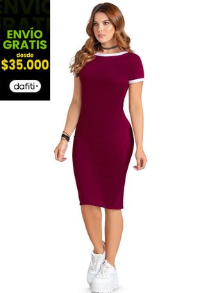 Vestido Corto Para Mujer Vinotinto ATYPICAL