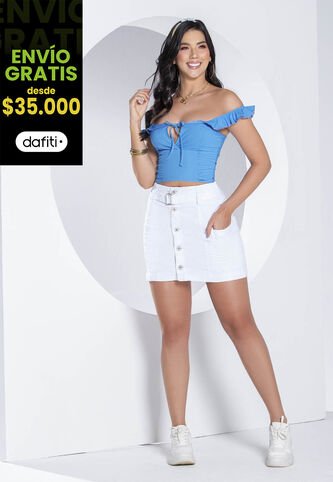 Falda Corta Juvenil Femenino Blanco ATYPICAL Atypical