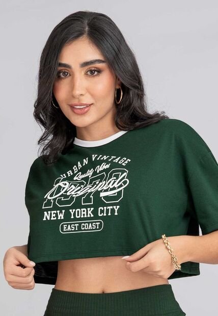Camiseta Mujer Verde Pino Atypical 113278