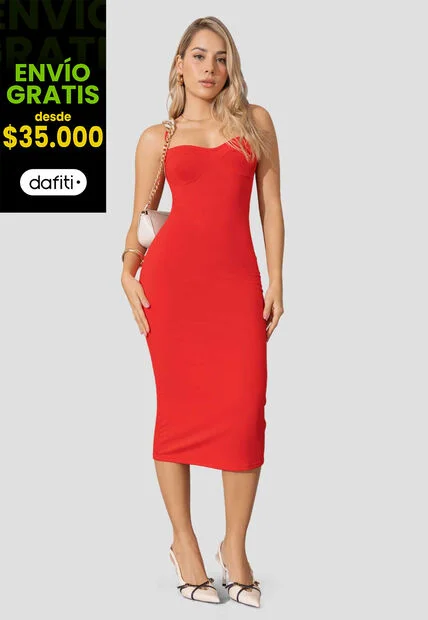 Vestido Mujer Rojo Atypical 5519