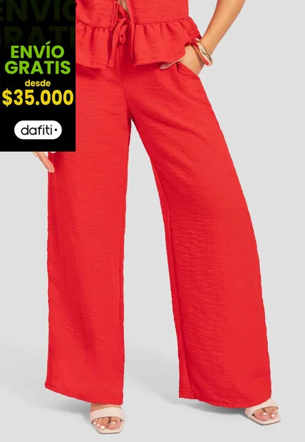 Pantalón Mujer Rojo Atypical 112489