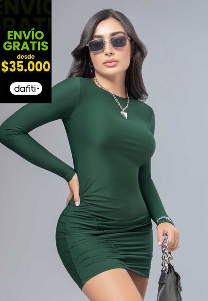 Vestido Mujer Verde Pino Atypical 111802