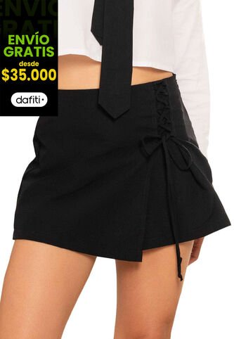 Falda Short Mujer Negro Atypical 2707 Atypical