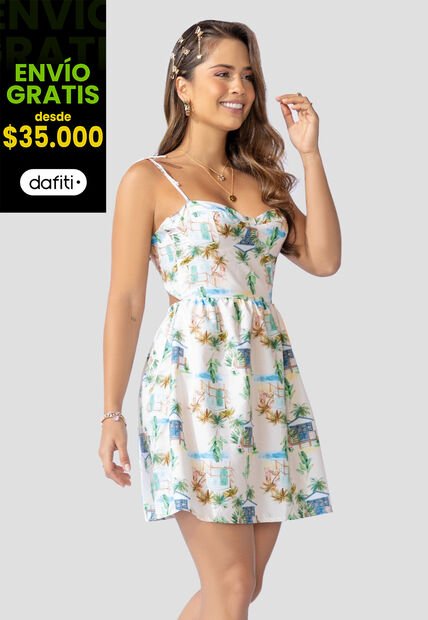 Vestido Mujer Estampado Atypical 100819