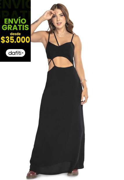 Vestido Mujer Negro Atypical 9577