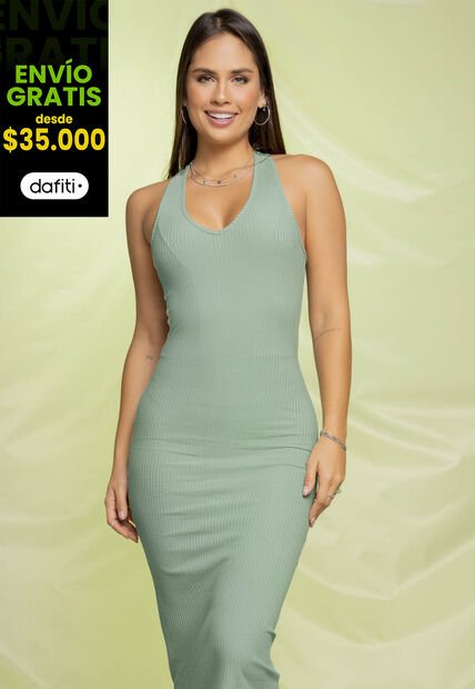 Vestido Mujer Verde Oliva Atypical 86057