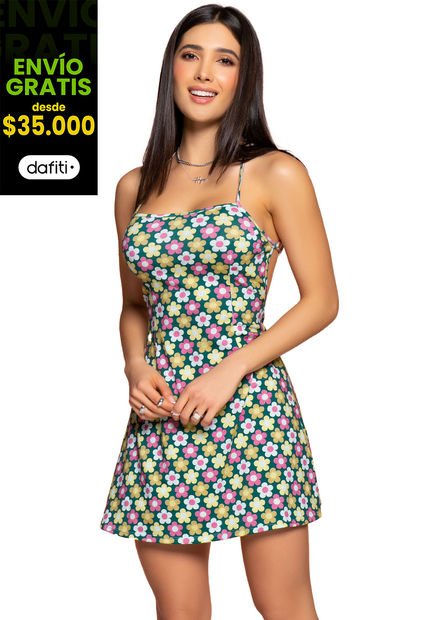 Vestido Corto Mujer Verde Atypical 32583