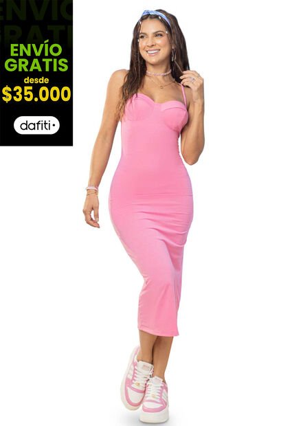 Vestido Mujer Rosa Atypical 5519
