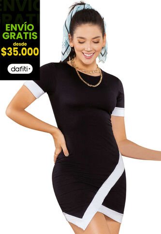 Vestido Corto Mujer Negro Atypical 87052 Atypical