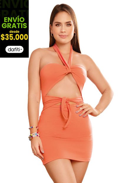 Vestido Mujer Naranja Atypical 16748