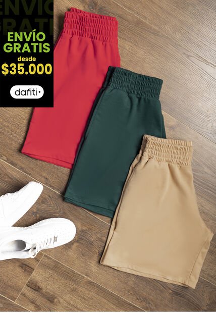 Bermuda Short Mujer Rojo Atypical 6667