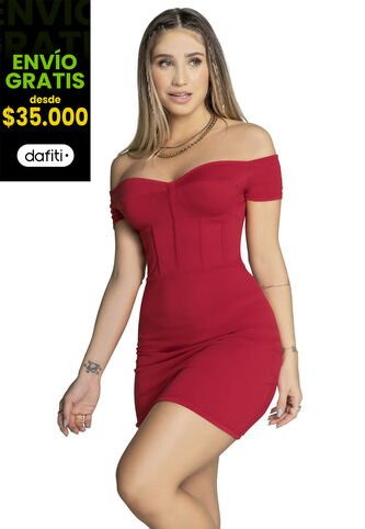 Vestido Corto Mujer Rojo Atypical 4555 Atypical