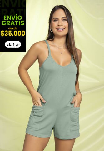 Enterizo Corto Mujer Verde Oliva Atypical 2256 Atypical