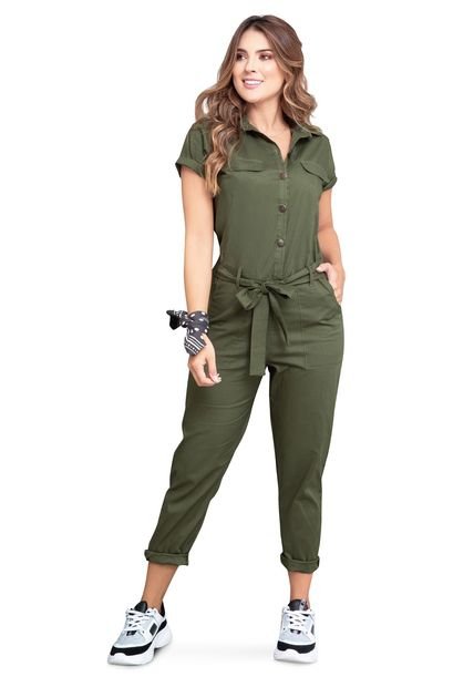 Enterizo Largo Juvenil Femenino Verde Militar Atypical