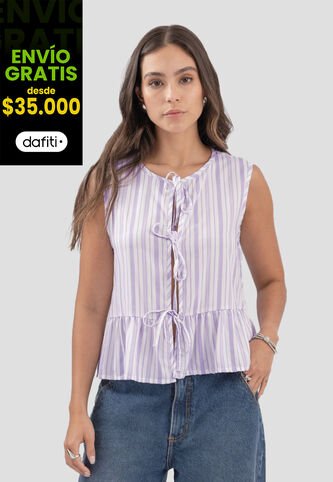 Blusa Mujer Estampado Lila Atypical 112316 Atypical