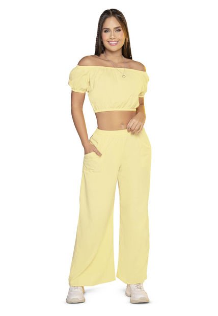 Conjunto Mujer Amarillo Pastel Atypical 33455