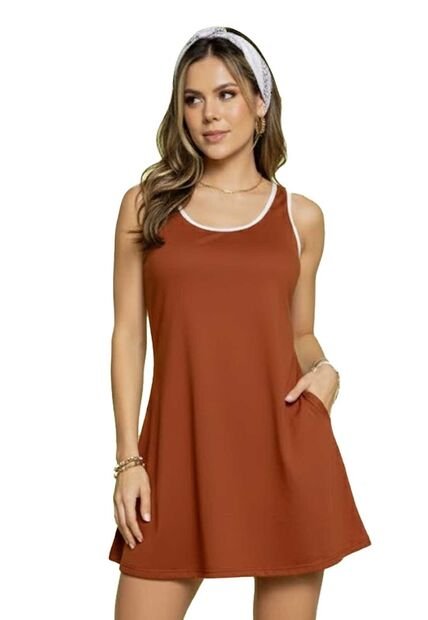 Vestido Corto Mujer Ladrillo Atypical 2255