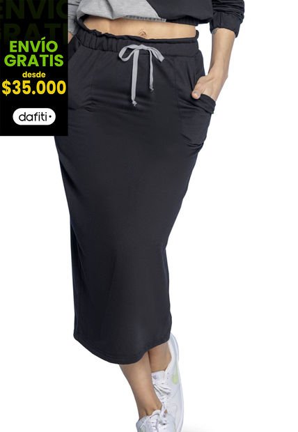 Falda Larga Mujer Negro Atypical 4333