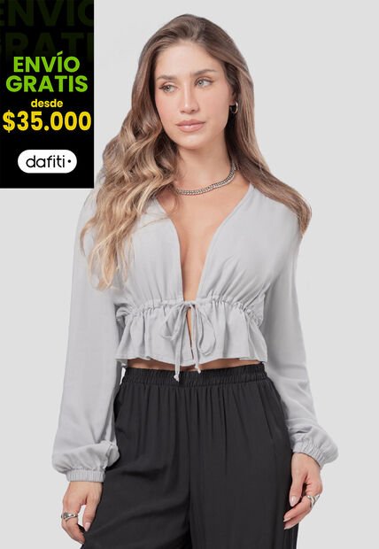 Blusa Mujer Gris Claro Atypical 111937