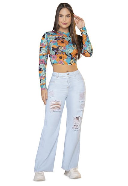 Pantalón Mujer Azul Claro Atypical 33463