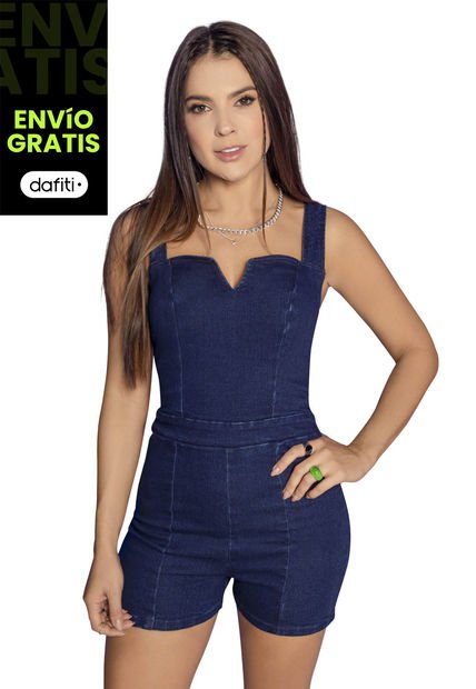 Enterizo Corto Mujer Azul Oscuro Atypical 4463
