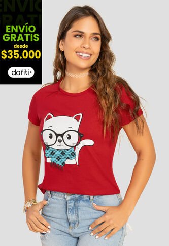 Camiseta Mujer Rojo Atypical 101330 Atypical