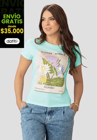 Camiseta Mujer Azul Atypical 102191 Atypical