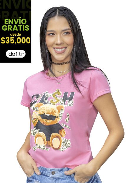 Camiseta Juvenil Rosado Atypical 5514