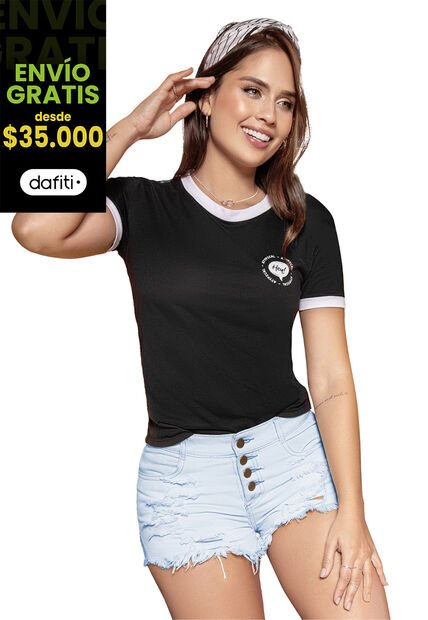 Camiseta Mujer Negro Atypical 92669
