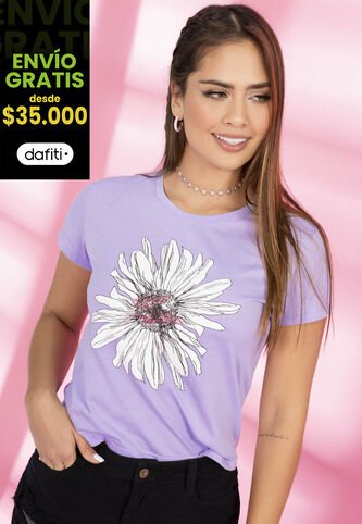 Camiseta Mujer Lila Atypical 8374 Atypical
