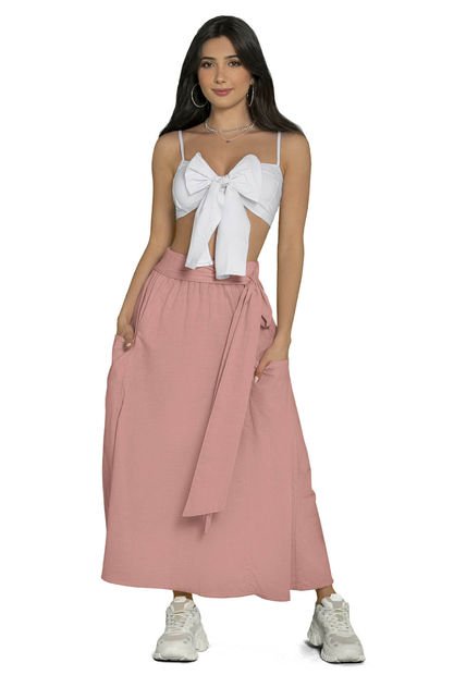 Falda Larga Mujer Palo De Rosa Atypical 88376