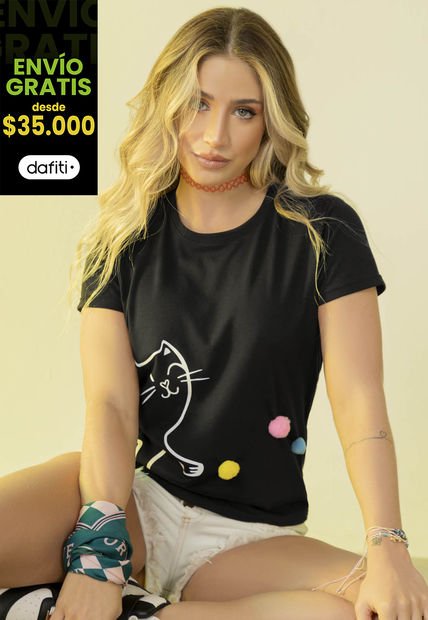 Camiseta Mujer Negro Atypical 2004