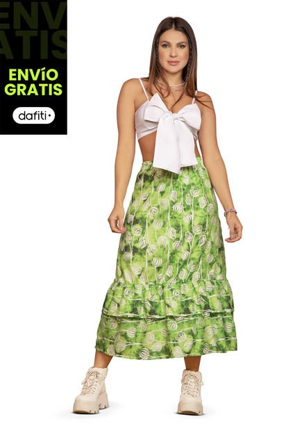 Falda Larga Mujer Estampado Atypical 9567