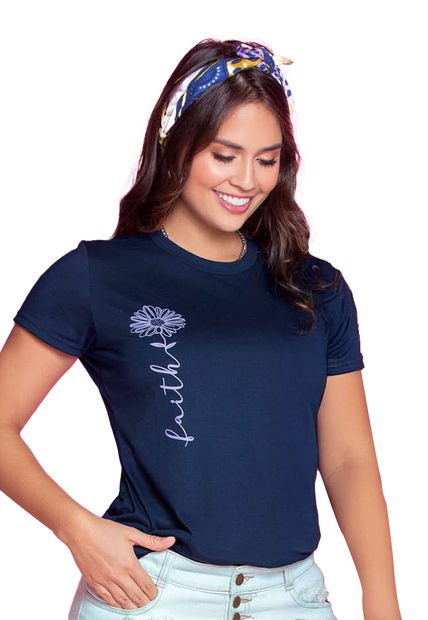 Camiseta Mujer Azul Navy Atypical 87101
