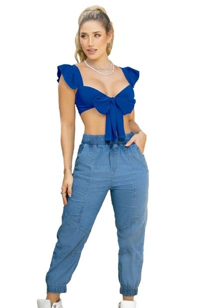 Crop Top Juvenil Azul Atypical 92866