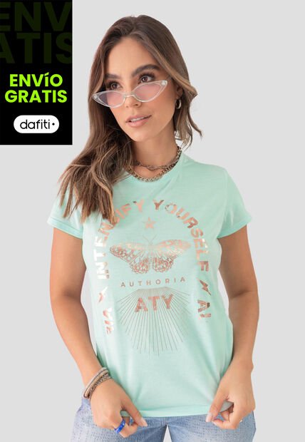 Camiseta Mujer Azul Atypical 104511