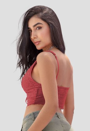 Crop Top Mujer Rojo Atypical 106603