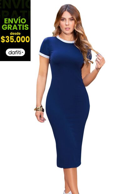 Vestido Corto Para Mujer Azul Navy ATYPICAL