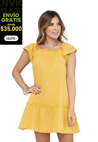 Vestido Corto Juvenil Femenino Mostaza ATYPICAL Atypical